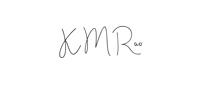 The best way (Andilay-7BmLP) to make a short signature is to pick only two or three words in your name. The name K M Rao include a total of six letters. For converting this name. K M Rao signature style 4 images and pictures png