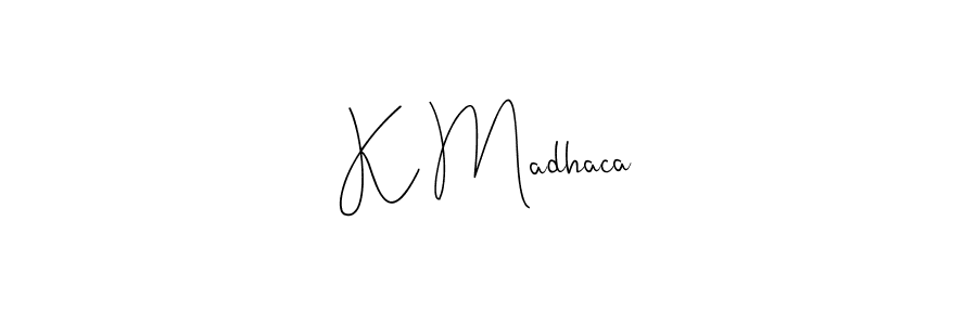 Make a beautiful signature design for name K Madhaca. Use this online signature maker to create a handwritten signature for free. K Madhaca signature style 4 images and pictures png