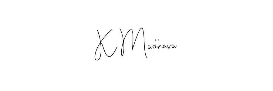 Also You can easily find your signature by using the search form. We will create K Madhava name handwritten signature images for you free of cost using Andilay-7BmLP sign style. K Madhava signature style 4 images and pictures png