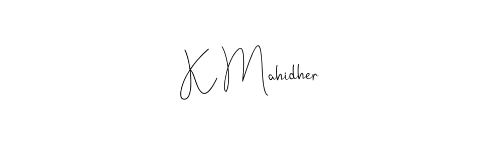 This is the best signature style for the K Mahidher name. Also you like these signature font (Andilay-7BmLP). Mix name signature. K Mahidher signature style 4 images and pictures png