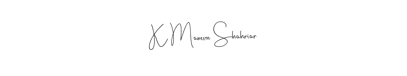 It looks lik you need a new signature style for name K Mamun Shahriar. Design unique handwritten (Andilay-7BmLP) signature with our free signature maker in just a few clicks. K Mamun Shahriar signature style 4 images and pictures png