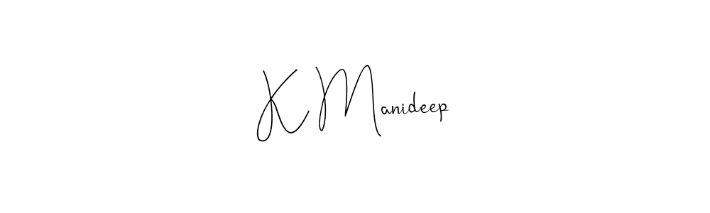 Design your own signature with our free online signature maker. With this signature software, you can create a handwritten (Andilay-7BmLP) signature for name K Manideep. K Manideep signature style 4 images and pictures png