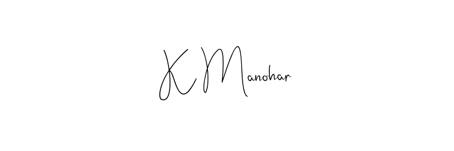 Design your own signature with our free online signature maker. With this signature software, you can create a handwritten (Andilay-7BmLP) signature for name K Manohar. K Manohar signature style 4 images and pictures png