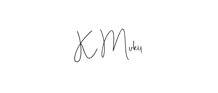 You can use this online signature creator to create a handwritten signature for the name K Mukil. This is the best online autograph maker. K Mukil signature style 4 images and pictures png