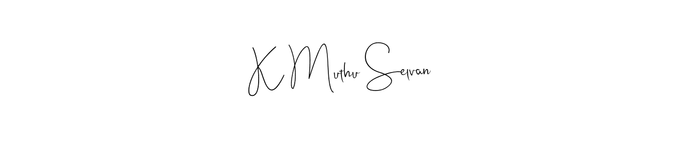 Use a signature maker to create a handwritten signature online. With this signature software, you can design (Andilay-7BmLP) your own signature for name K Muthu Selvan. K Muthu Selvan signature style 4 images and pictures png