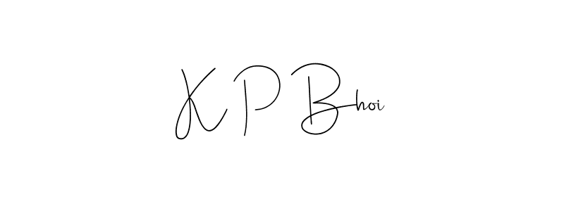 The best way (Andilay-7BmLP) to make a short signature is to pick only two or three words in your name. The name K P Bhoi include a total of six letters. For converting this name. K P Bhoi signature style 4 images and pictures png
