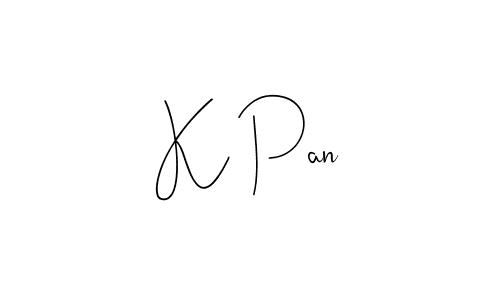 How to make K Pan signature? Andilay-7BmLP is a professional autograph style. Create handwritten signature for K Pan name. K Pan signature style 4 images and pictures png