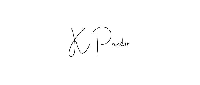 How to make K Pandu signature? Andilay-7BmLP is a professional autograph style. Create handwritten signature for K Pandu name. K Pandu signature style 4 images and pictures png