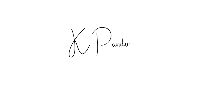 How to make K Pandu name signature. Use Andilay-7BmLP style for creating short signs online. This is the latest handwritten sign. K Pandu signature style 4 images and pictures png