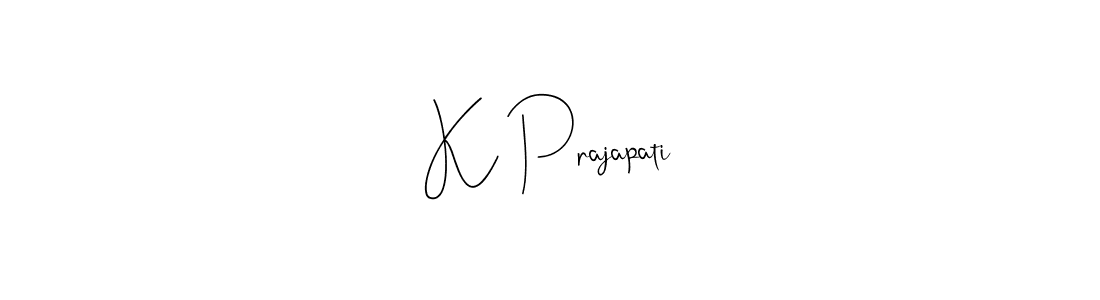 The best way (Andilay-7BmLP) to make a short signature is to pick only two or three words in your name. The name K Prajapati include a total of six letters. For converting this name. K Prajapati signature style 4 images and pictures png