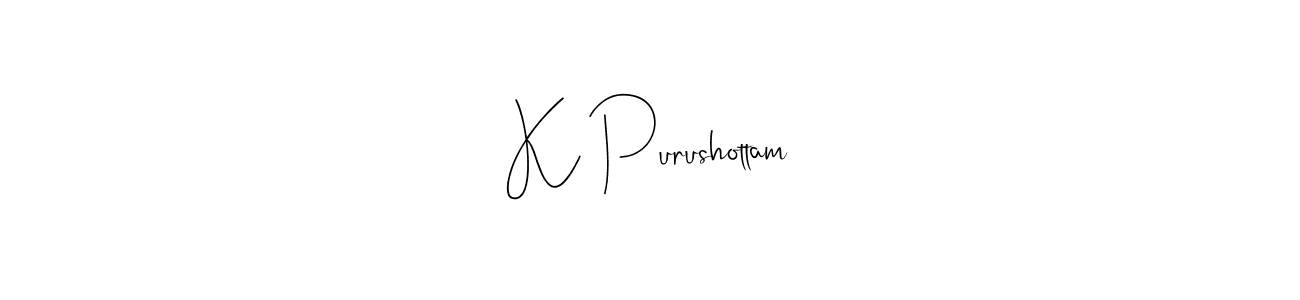 if you are searching for the best signature style for your name K Purushottam. so please give up your signature search. here we have designed multiple signature styles  using Andilay-7BmLP. K Purushottam signature style 4 images and pictures png