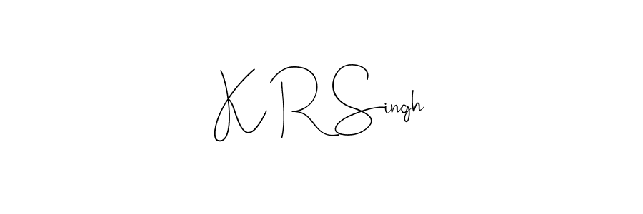 Use a signature maker to create a handwritten signature online. With this signature software, you can design (Andilay-7BmLP) your own signature for name K R Singh. K R Singh signature style 4 images and pictures png