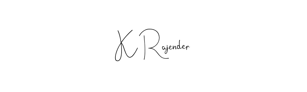 The best way (Andilay-7BmLP) to make a short signature is to pick only two or three words in your name. The name K Rajender include a total of six letters. For converting this name. K Rajender signature style 4 images and pictures png