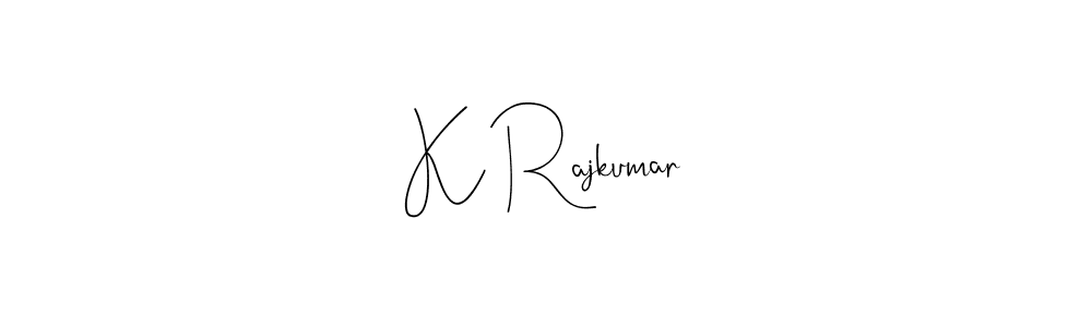 The best way (Andilay-7BmLP) to make a short signature is to pick only two or three words in your name. The name K Rajkumar include a total of six letters. For converting this name. K Rajkumar signature style 4 images and pictures png