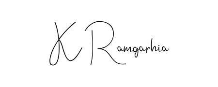 A classic penmanship look for K Ramgarhia. The Andilay-7BmLP font brings timeless elegance and confidence to every signed document. K Ramgarhia signature style 4 images and pictures png