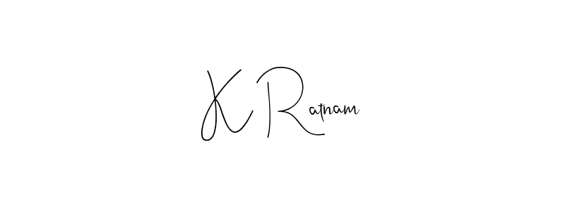 How to make K Ratnam signature? Andilay-7BmLP is a professional autograph style. Create handwritten signature for K Ratnam name. K Ratnam signature style 4 images and pictures png