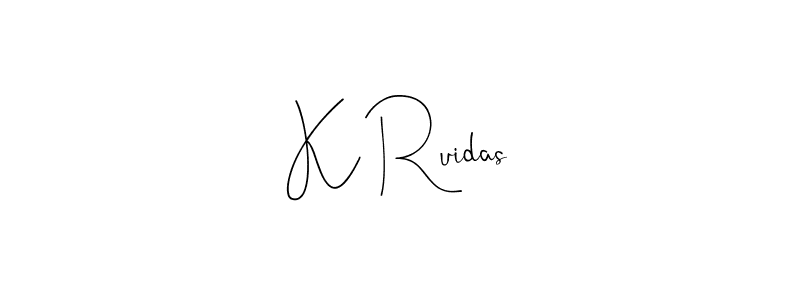 How to make K Ruidas name signature. Use Andilay-7BmLP style for creating short signs online. This is the latest handwritten sign. K Ruidas signature style 4 images and pictures png