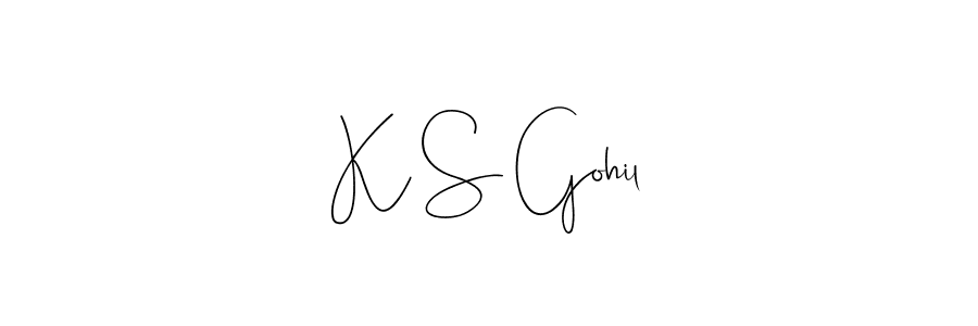 Also we have K S Gohil name is the best signature style. Create professional handwritten signature collection using Andilay-7BmLP autograph style. K S Gohil signature style 4 images and pictures png