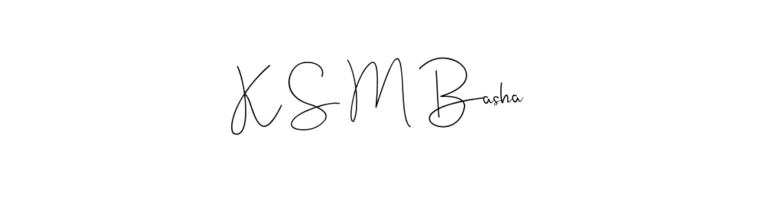 The best way (Andilay-7BmLP) to make a short signature is to pick only two or three words in your name. The name K S M Basha include a total of six letters. For converting this name. K S M Basha signature style 4 images and pictures png