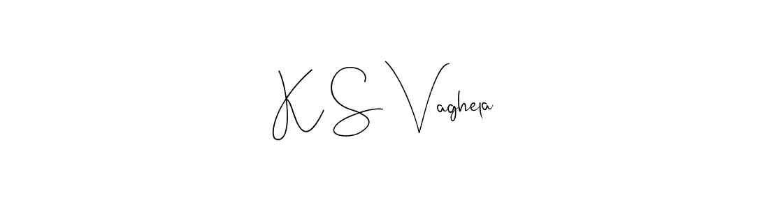 The best way (Andilay-7BmLP) to make a short signature is to pick only two or three words in your name. The name K S Vaghela include a total of six letters. For converting this name. K S Vaghela signature style 4 images and pictures png