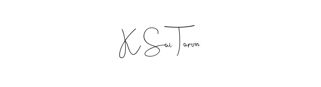 The best way (Andilay-7BmLP) to make a short signature is to pick only two or three words in your name. The name K Sai Tarun include a total of six letters. For converting this name. K Sai Tarun signature style 4 images and pictures png