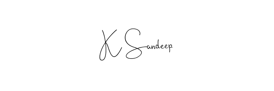 This is the best signature style for the K Sandeep name. Also you like these signature font (Andilay-7BmLP). Mix name signature. K Sandeep signature style 4 images and pictures png