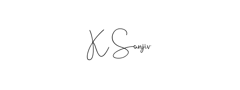 Use a signature maker to create a handwritten signature online. With this signature software, you can design (Andilay-7BmLP) your own signature for name K Sanjiv. K Sanjiv signature style 4 images and pictures png