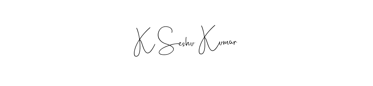 if you are searching for the best signature style for your name K Seshu Kumar. so please give up your signature search. here we have designed multiple signature styles  using Andilay-7BmLP. K Seshu Kumar signature style 4 images and pictures png