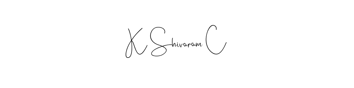 if you are searching for the best signature style for your name K Shivaram C. so please give up your signature search. here we have designed multiple signature styles  using Andilay-7BmLP. K Shivaram C signature style 4 images and pictures png