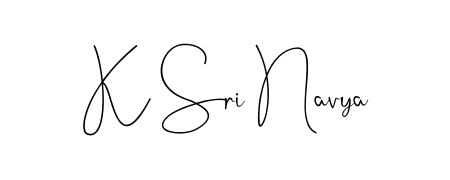 Explore multiple handwriting variations for K Sri Navya including this stunning Andilay-7BmLP design. Free to use across all platforms. K Sri Navya signature style 4 images and pictures png