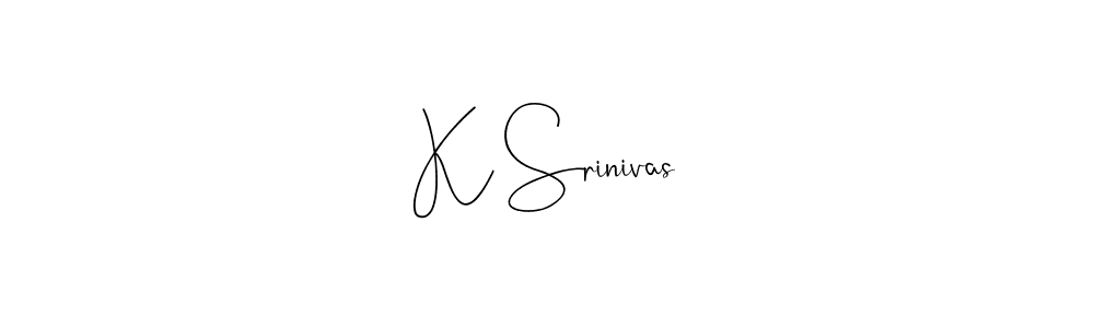 The best way (Andilay-7BmLP) to make a short signature is to pick only two or three words in your name. The name K Srinivas include a total of six letters. For converting this name. K Srinivas signature style 4 images and pictures png