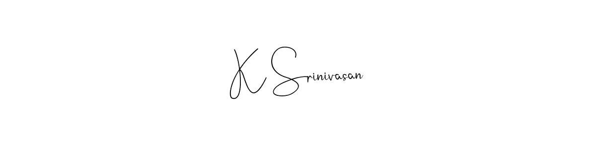 Similarly Andilay-7BmLP is the best handwritten signature design. Signature creator online .You can use it as an online autograph creator for name K Srinivasan. K Srinivasan signature style 4 images and pictures png