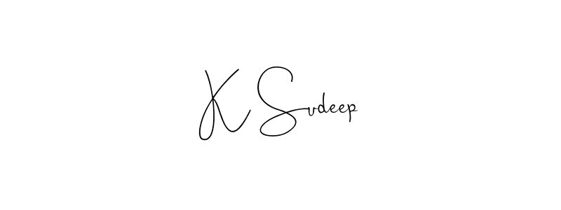 K Sudeep stylish signature style. Best Handwritten Sign (Andilay-7BmLP) for my name. Handwritten Signature Collection Ideas for my name K Sudeep. K Sudeep signature style 4 images and pictures png