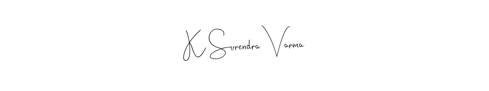 Also we have K Surendra Varma name is the best signature style. Create professional handwritten signature collection using Andilay-7BmLP autograph style. K Surendra Varma signature style 4 images and pictures png