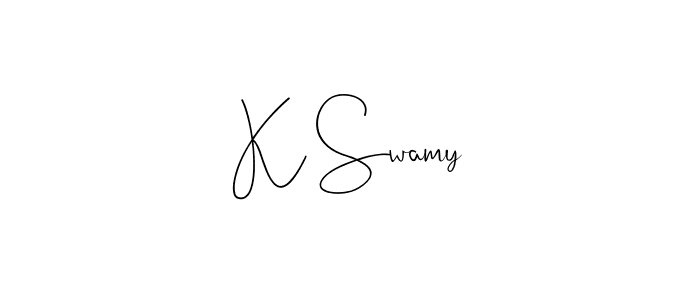 Create a beautiful signature design for name K Swamy. With this signature (Andilay-7BmLP) fonts, you can make a handwritten signature for free. K Swamy signature style 4 images and pictures png