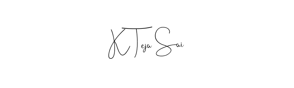 Also You can easily find your signature by using the search form. We will create K Teja Sai name handwritten signature images for you free of cost using Andilay-7BmLP sign style. K Teja Sai signature style 4 images and pictures png