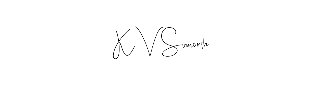 How to make K V Sumanth signature? Andilay-7BmLP is a professional autograph style. Create handwritten signature for K V Sumanth name. K V Sumanth signature style 4 images and pictures png