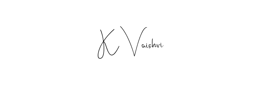 How to make K Vaishvi signature? Andilay-7BmLP is a professional autograph style. Create handwritten signature for K Vaishvi name. K Vaishvi signature style 4 images and pictures png