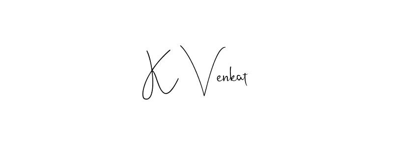 if you are searching for the best signature style for your name K Venkat. so please give up your signature search. here we have designed multiple signature styles  using Andilay-7BmLP. K Venkat signature style 4 images and pictures png