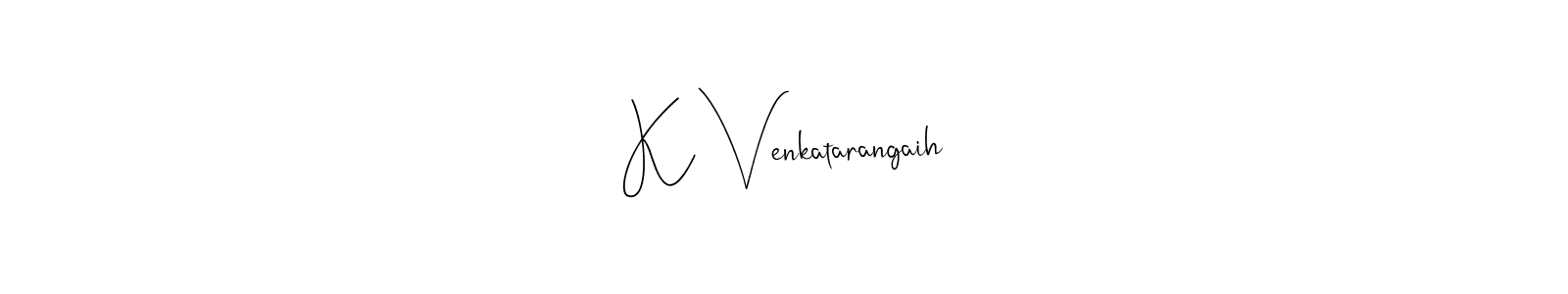 Use a signature maker to create a handwritten signature online. With this signature software, you can design (Andilay-7BmLP) your own signature for name K Venkatarangaih. K Venkatarangaih signature style 4 images and pictures png