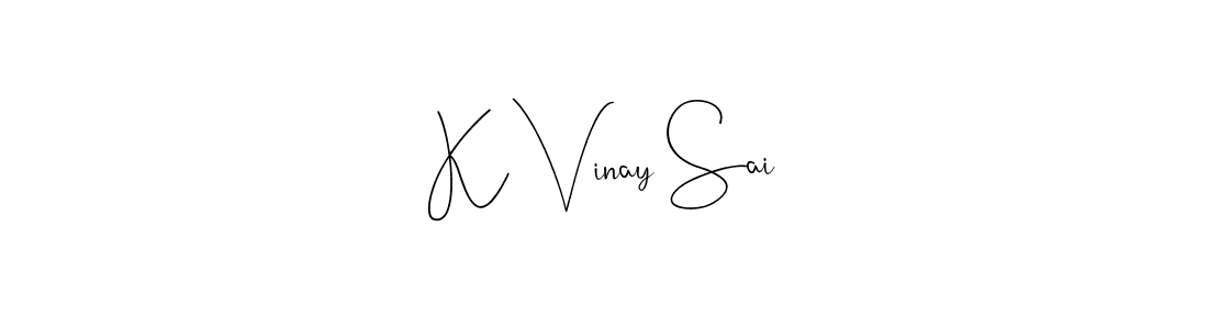 This is the best signature style for the K Vinay Sai name. Also you like these signature font (Andilay-7BmLP). Mix name signature. K Vinay Sai signature style 4 images and pictures png