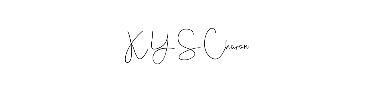 Create a beautiful signature design for name K Y S Charan. With this signature (Andilay-7BmLP) fonts, you can make a handwritten signature for free. K Y S Charan signature style 4 images and pictures png
