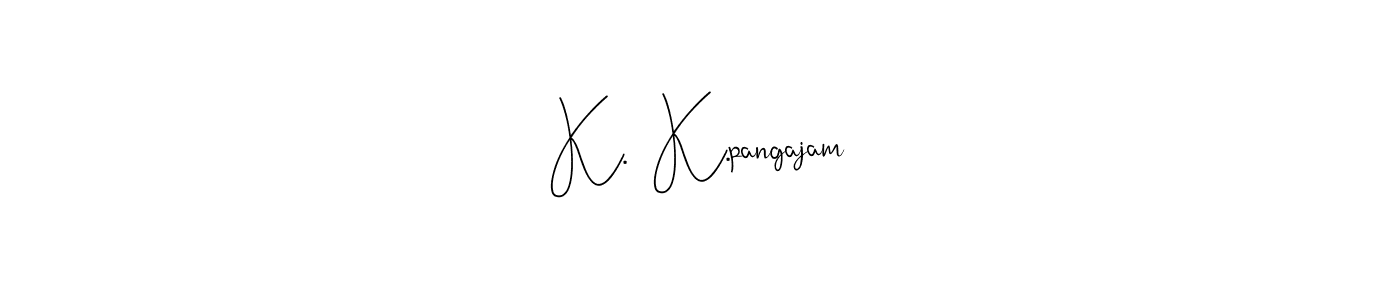 How to make K.  K.pangajam name signature. Use Andilay-7BmLP style for creating short signs online. This is the latest handwritten sign. K.  K.pangajam signature style 4 images and pictures png