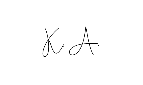 How to make K. A. name signature. Use Andilay-7BmLP style for creating short signs online. This is the latest handwritten sign. K. A. signature style 4 images and pictures png