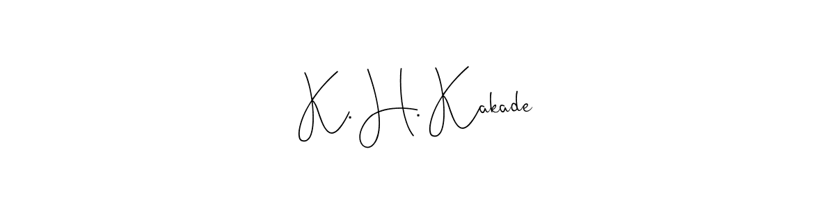 The best way (Andilay-7BmLP) to make a short signature is to pick only two or three words in your name. The name K. H. Kakade include a total of six letters. For converting this name. K. H. Kakade signature style 4 images and pictures png