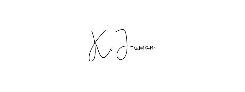 Andilay-7BmLP is a professional signature style that is perfect for those who want to add a touch of class to their signature. It is also a great choice for those who want to make their signature more unique. Get K. Jaman name to fancy signature for free. K. Jaman signature style 4 images and pictures png