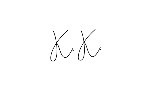 if you are searching for the best signature style for your name K. K.. so please give up your signature search. here we have designed multiple signature styles  using Andilay-7BmLP. K. K. signature style 4 images and pictures png