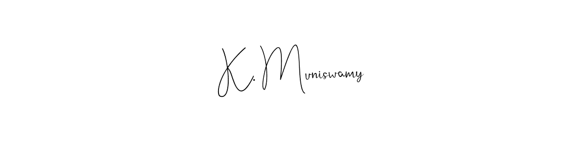 if you are searching for the best signature style for your name K. Muniswamy. so please give up your signature search. here we have designed multiple signature styles  using Andilay-7BmLP. K. Muniswamy signature style 4 images and pictures png