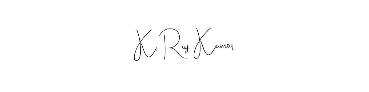 Andilay-7BmLP is a professional signature style that is perfect for those who want to add a touch of class to their signature. It is also a great choice for those who want to make their signature more unique. Get K. Raj Kamal name to fancy signature for free. K. Raj Kamal signature style 4 images and pictures png