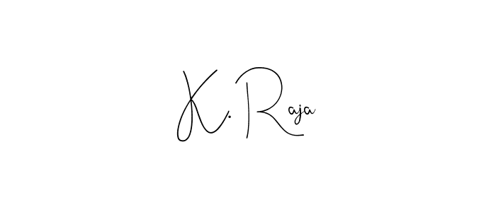 Use a signature maker to create a handwritten signature online. With this signature software, you can design (Andilay-7BmLP) your own signature for name K. Raja. K. Raja signature style 4 images and pictures png